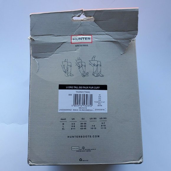 SOLD Hunter Boot Sock Tall Faux Fur Cuff Tawny - Picture 5 of 5